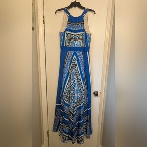 Eliza J Blue Halter Maxi Dress